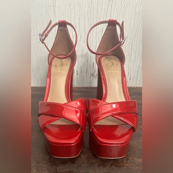 👠👠Sam Edelman Jullian platform Passion Red Patent Leather-NWOT👠👠 - Picture 2 of 11